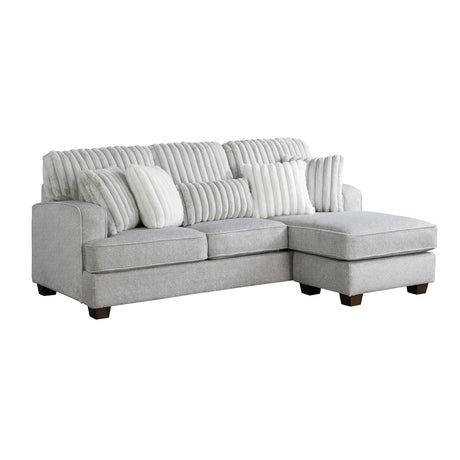 Modern Reversible Sectional Corner-blocked Frame Reversible Cushions Throw Pillows 100% Foam Livingroom Furniture Gray - sold by Home Elegance USA