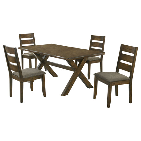 Gawain Rustic Knotty Nutmeg 5-piece Dining Set - sold by Home Elegance USA
