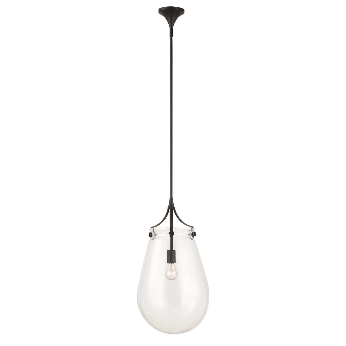 Dewdrop 1 Light Glass Shade Pendant - Black by Uttermost - View 10