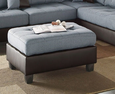 Contemporary Sectional Sofa Grey Polyfiber Linen Like Fabric Cushion Tufted Reversible 3pc Sectional Sofa L/R Chaise Ottoman Living Room Furniture Pillows - sold by Home Elegance USA