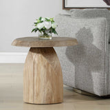 Tiernan Reclaimed Oak Round Side Table Woodtone - Light Brown by Uttermost - View 3