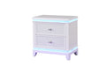 Opium Modern Style 2-Drawer Nightstand with Mirror-Embellished Front and LED Enhancement in White same as B009127711 (CA inventory)