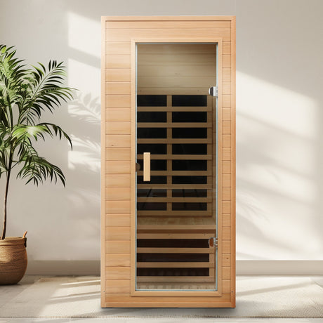 Hemlock One-Person Far Infrared Roof Embedded Sauna with Bluetooth & LED Lighting - sold by Home Elegance USA