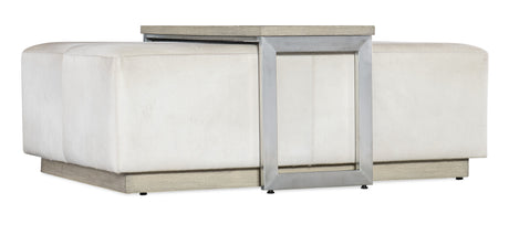 Melange Bridged Coffee Table - Beige / Silver by Hooker Furniture - View 1