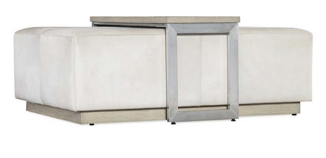 Melange Bridged Coffee Table - Beige / Silver by Hooker Furniture - View 1