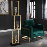 Cielo Staggered Rectangles Floor Lamp - Gold / Black by Uttermost - View 5