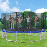 16FT Trampoline for Kids with Safety Enclosure Net, Basketball Hoop and Ladder, Easy Assembly Round Outdoor Recreational Trampoline - SC000005AAC - image - 4