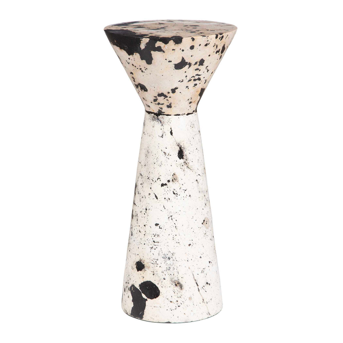 Lenora Stone Drink Table - Black / White by Uttermost - View 5