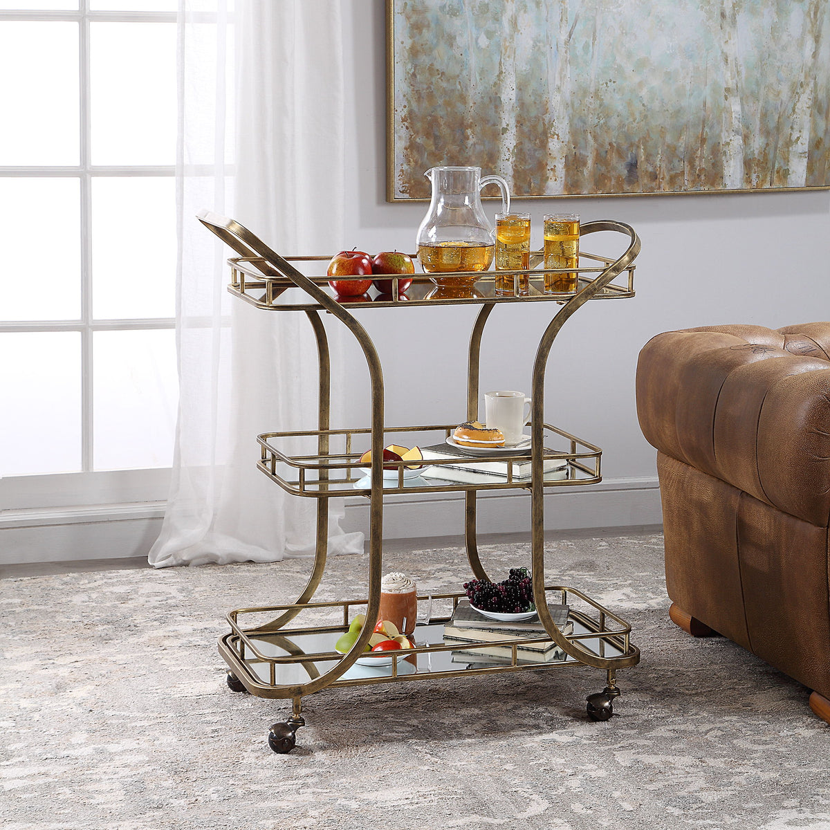 Stassi Serving Cart - Gold by Uttermost - View 2