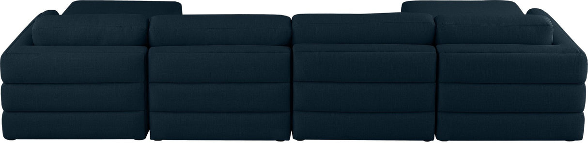 Beckham - Modular Sectional 6 Piece - Navy - Modern & Contemporary | Home Elegance USA