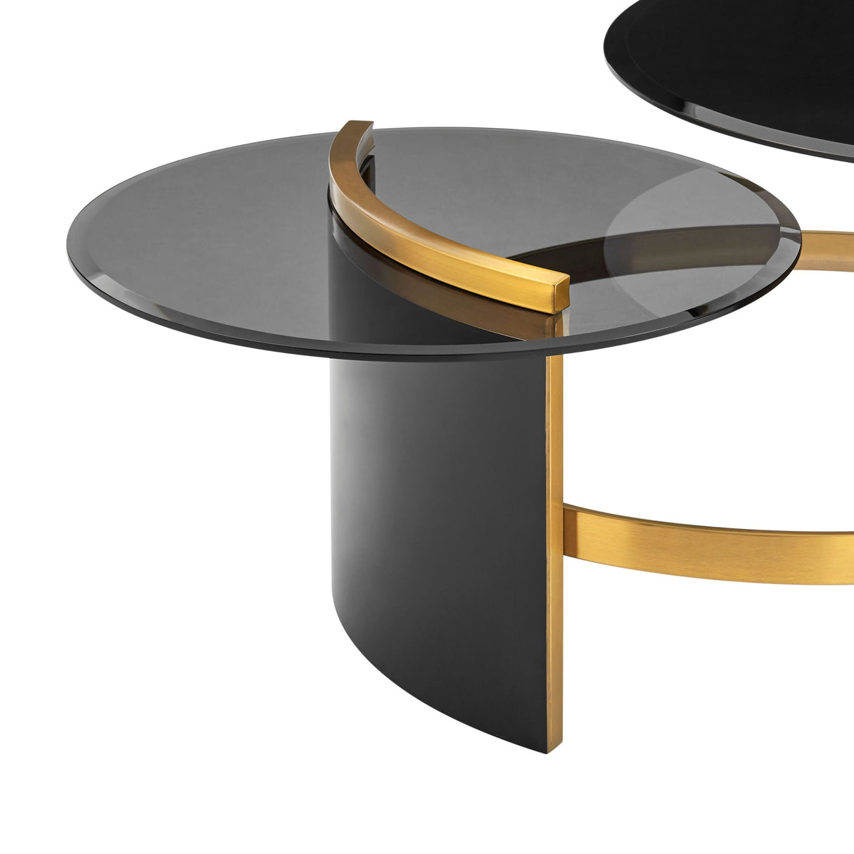 Eclipse Noir Glass Coffee Table // Black and Gold  | Finesse - Home Elegance USA