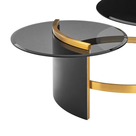 Eclipse Noir Glass Coffee Table // Black and Gold  | Finesse - Home Elegance USA