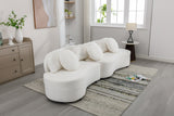 103.9" Modern Living Room Sofa Lamb Velvet Upholstered Couch Furniture for Home or Office, Beige - SG000860AAA - image - 20