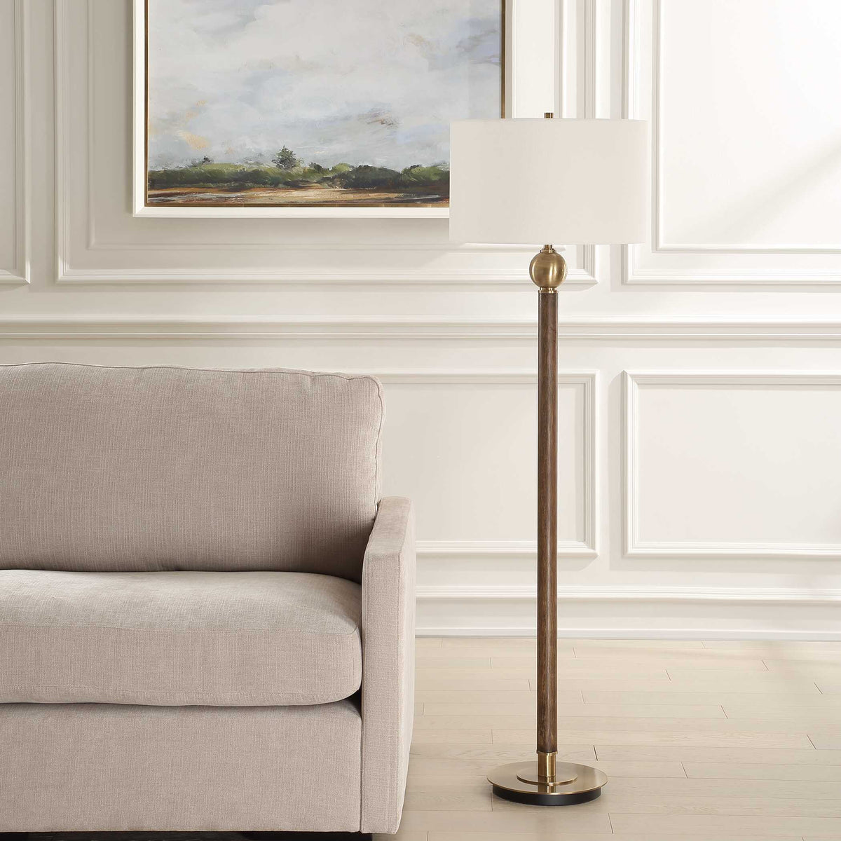 Keros Floor Lamp Dark Oak - Dark Brown by Uttermost - View 3