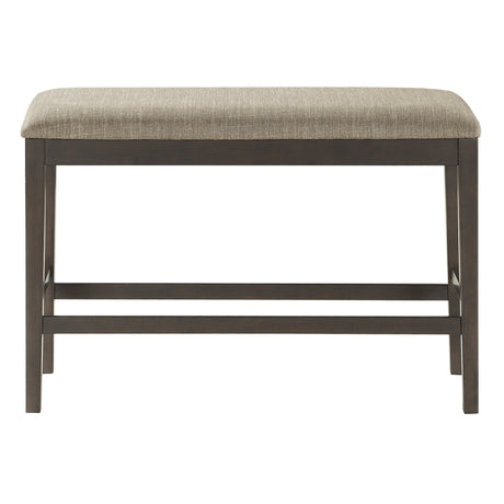 Dark Brown Finish Counter Height Table with Lazy Susan Lower Display Shelf and 4x Counter Height Chairs Bench Contemporary Dining 6pc Set Wooden Furniture - sold by Home Elegance USA
