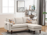 Mia Beige Sectional Sofa Chaise with USB Charger & Pillows - Home Elegance USA