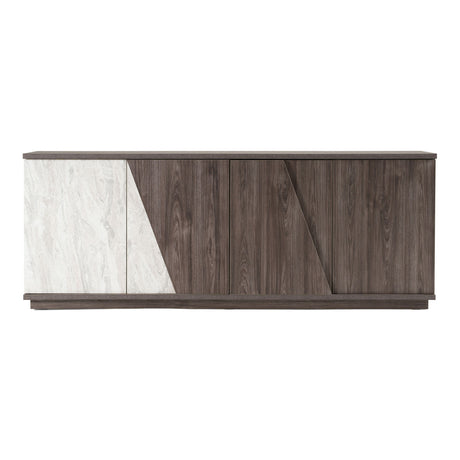 Nova Domus Cairo - Modern Grey Elm and White/Grey Marble Pattern Buffet
