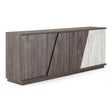 Nova Domus Cairo - Modern Grey Elm and White/Grey Marble Pattern Buffet