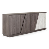 Nova Domus Cairo - Modern Grey Elm and White/Grey Marble Pattern Buffet