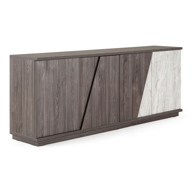 Nova Domus Cairo - Modern Grey Elm and White/Grey Marble Pattern Buffet