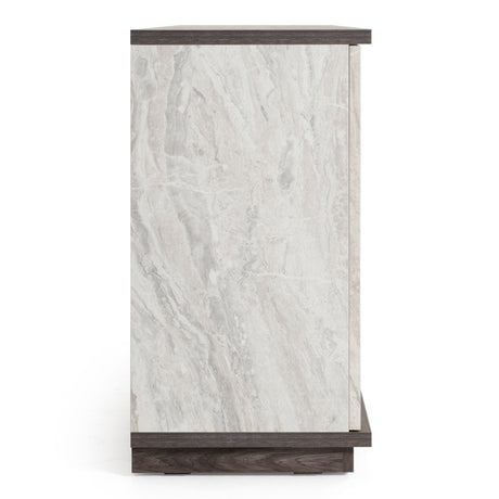 Nova Domus Cairo - Modern Grey Elm and White/Grey Marble Pattern Buffet