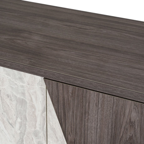 Nova Domus Cairo - Modern Grey Elm and White/Grey Marble Pattern Buffet