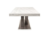 Vig Furniture Nova Domus Cairo - Italian Modern Faux Marble & Pecan Elm Extendable Dining Table