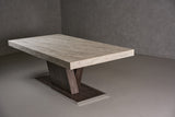 Vig Furniture Nova Domus Cairo - Italian Modern Faux Marble & Pecan Elm Extendable Dining Table