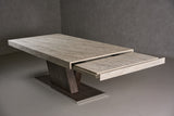 Vig Furniture Nova Domus Cairo - Italian Modern Faux Marble & Pecan Elm Extendable Dining Table