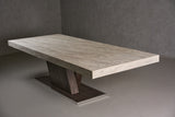 Vig Furniture Nova Domus Cairo - Italian Modern Faux Marble & Pecan Elm Extendable Dining Table