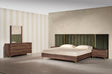 Eastern King Calabria Modern Walnut & Green Velvet Bedroom Set - View Image 1