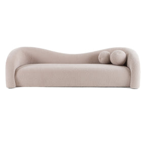 Calico - Contemporary Beige Pebble Fabric 3-Seat Sofa - View Image 1