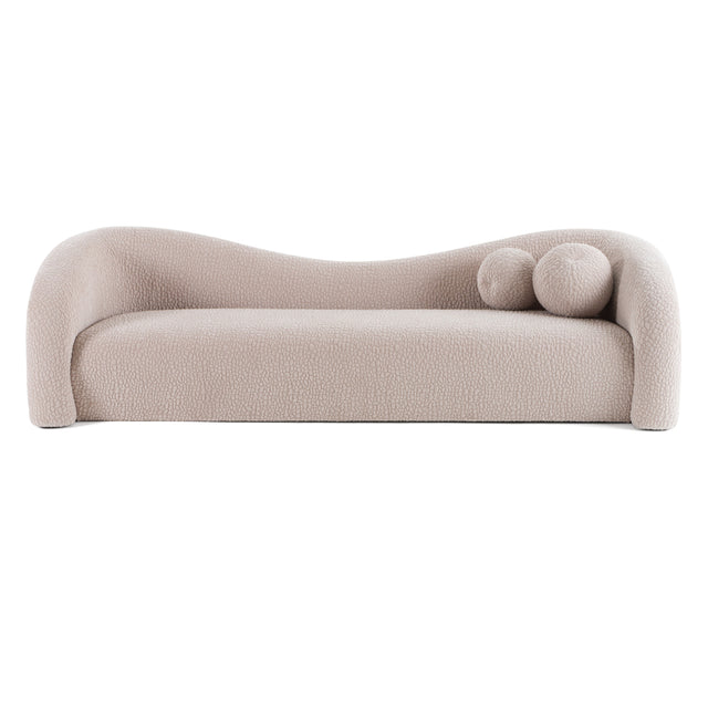 Calico - Contemporary Beige Pebble Fabric 3-Seat Sofa - View Image 1