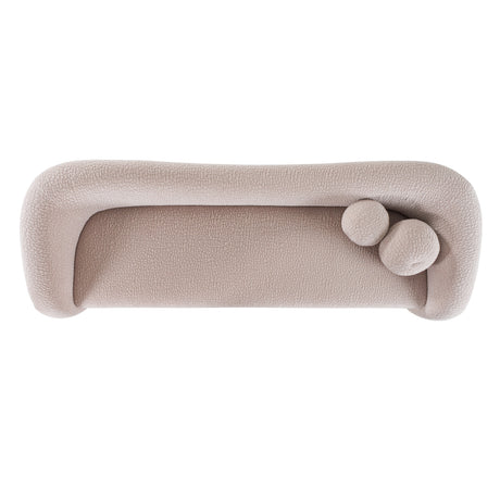 Calico - Contemporary Beige Pebble Fabric 3-Seat Sofa - View Image 1