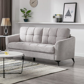 Callie Light Gray Velvet Fabric Sofa