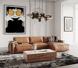 Modrest Cambria - Modern RAF Cognac Leather Sectional Sofa - Home Elegance USA