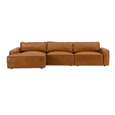 Modrest Cambria - Modern LAF Cognac Leather Sectional Sofa - sold by Home Elegance USA