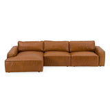 Modrest Cambria - Modern LAF Cognac Leather Sectional Sofa - Home Elegance USA