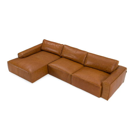 Modrest Cambria - Modern LAF Cognac Leather Sectional Sofa - sold by Home Elegance USA