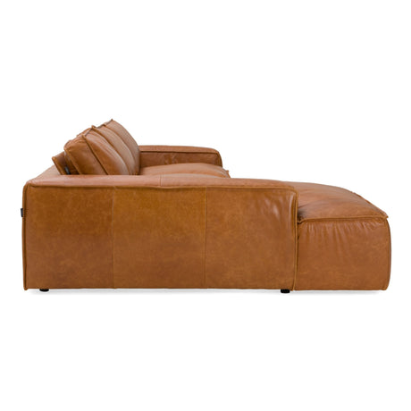Modrest Cambria - Modern LAF Cognac Leather Sectional Sofa - sold by Home Elegance USA