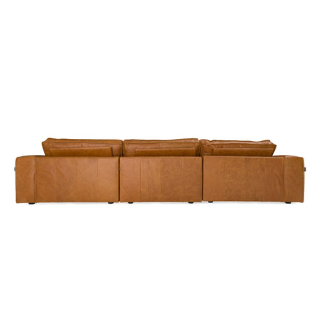 Modrest Cambria - Modern LAF Cognac Leather Sectional Sofa - sold by Home Elegance USA