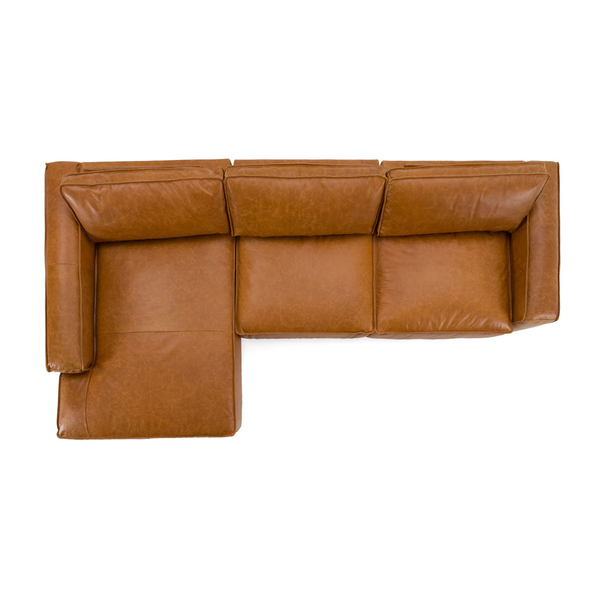 Modrest Cambria - Modern LAF Cognac Leather Sectional Sofa - Home Elegance USA
