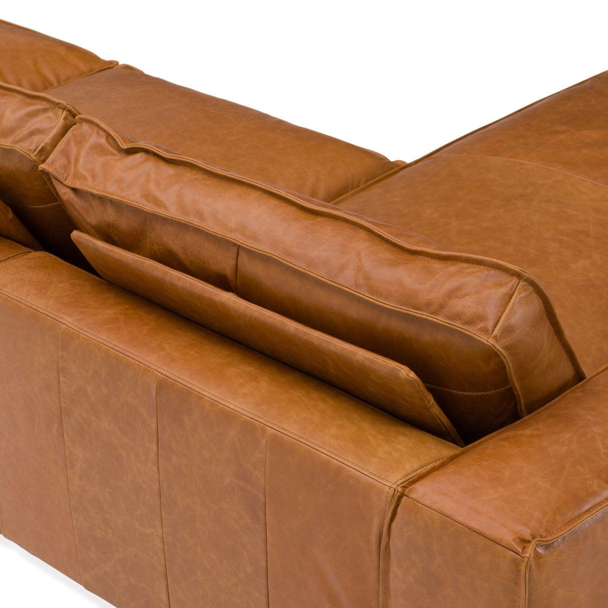 Modrest Cambria - Modern LAF Cognac Leather Sectional Sofa - Home Elegance USA