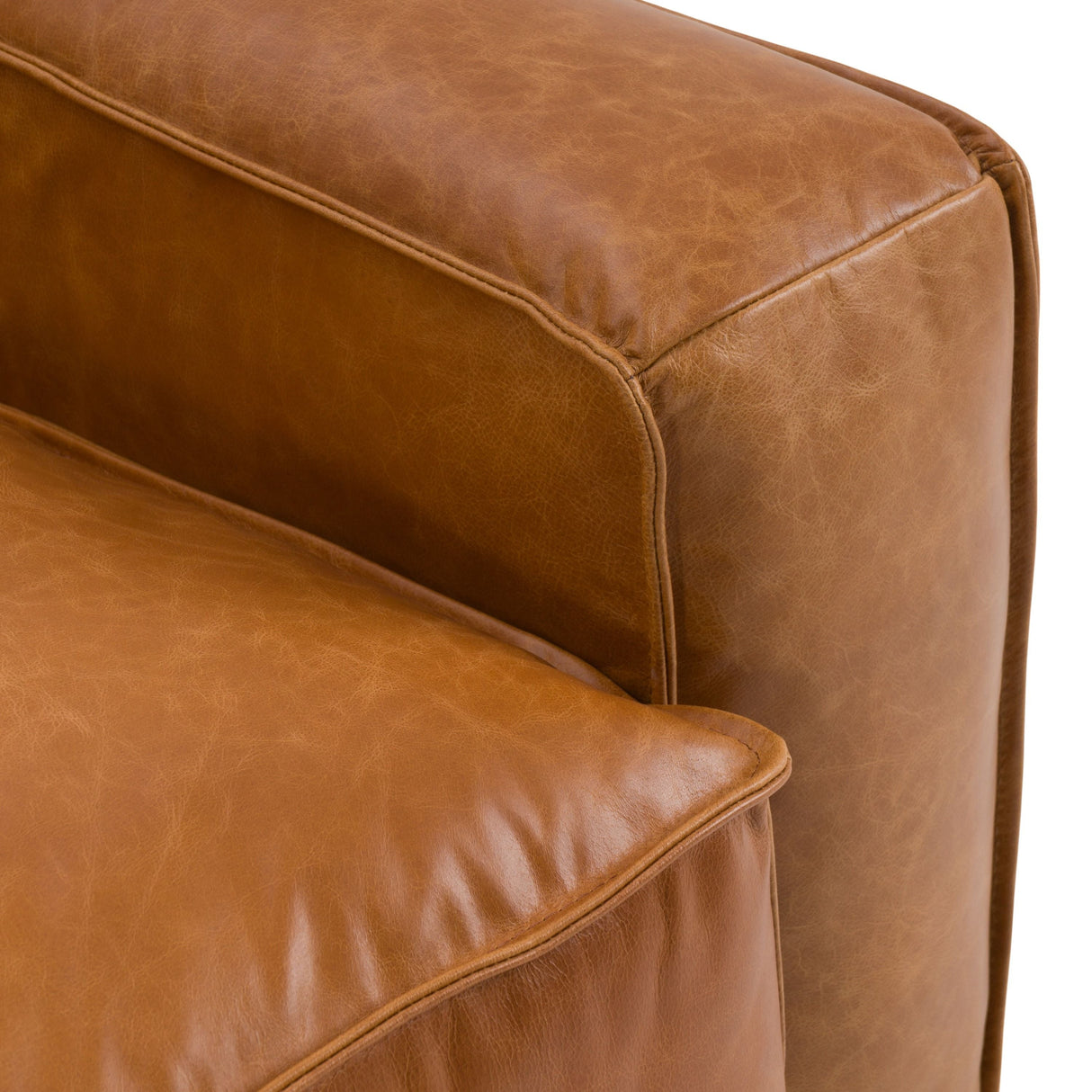 Modrest Cambria - Modern LAF Cognac Leather Sectional Sofa - Home Elegance USA