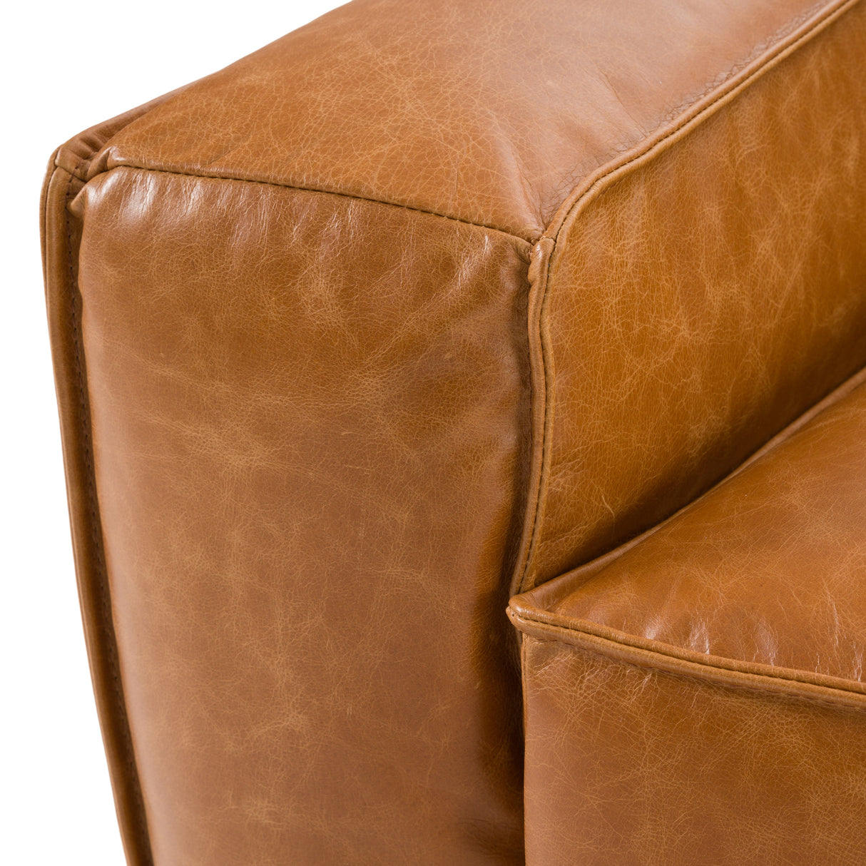 Cambria - Modern Cognac Leather Sofa - View Image 1