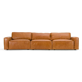 Cambria - Modern Cognac Leather Sofa - View Image 1