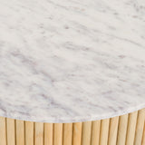 Modrest - Cambridge White Marble & Mango Round Coffee Table