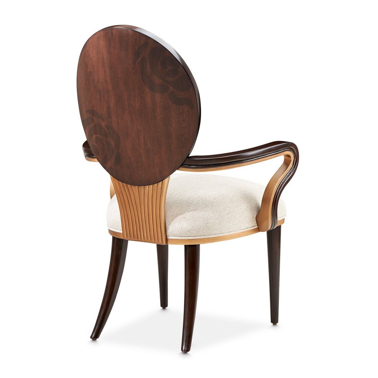 Camellia Field Arm Chair Warm Pecan - Aico Furniture - back corner view