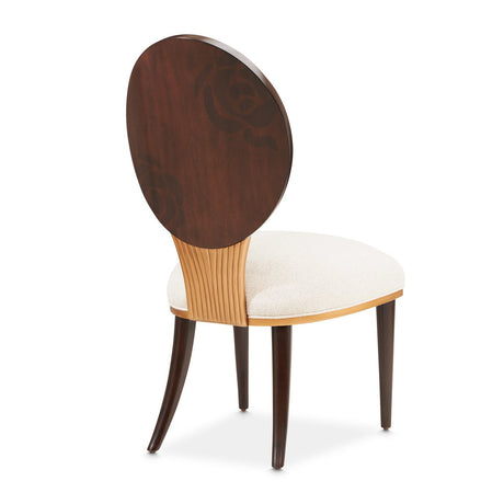 Camellia Field Side Chair Warm Pecan - Aico Furniture - back corner