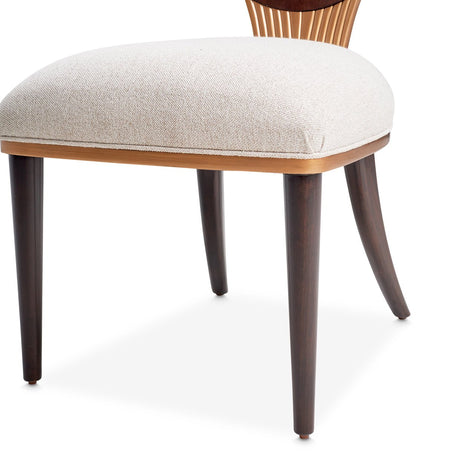 Camellia Field Side Chair Warm Pecan - Aico Furniture - front seat detail